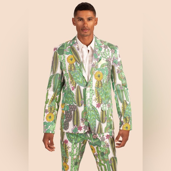 Mr Turk Desert Garden Cactus Mens Blazer Jacket New With Tags 38 - Picture 4 of 16